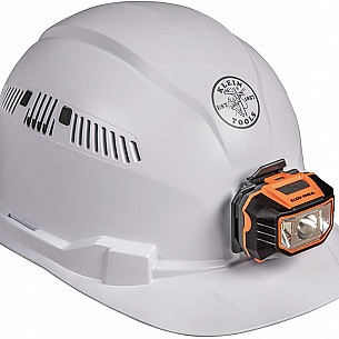 Hard Hat, Vented, Cap Style with Headlamp