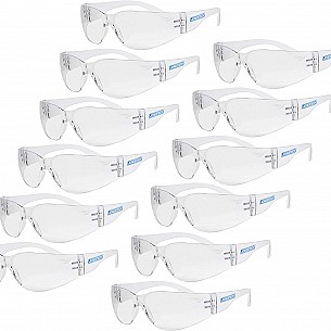 Eyewear Protective Safety Glasses, Polycarbonate Impact Resistant Lens Pack of 12 (Clear)